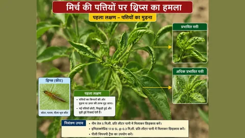 मिर्च की पत्तियों पर थ्रिप्स का हमला